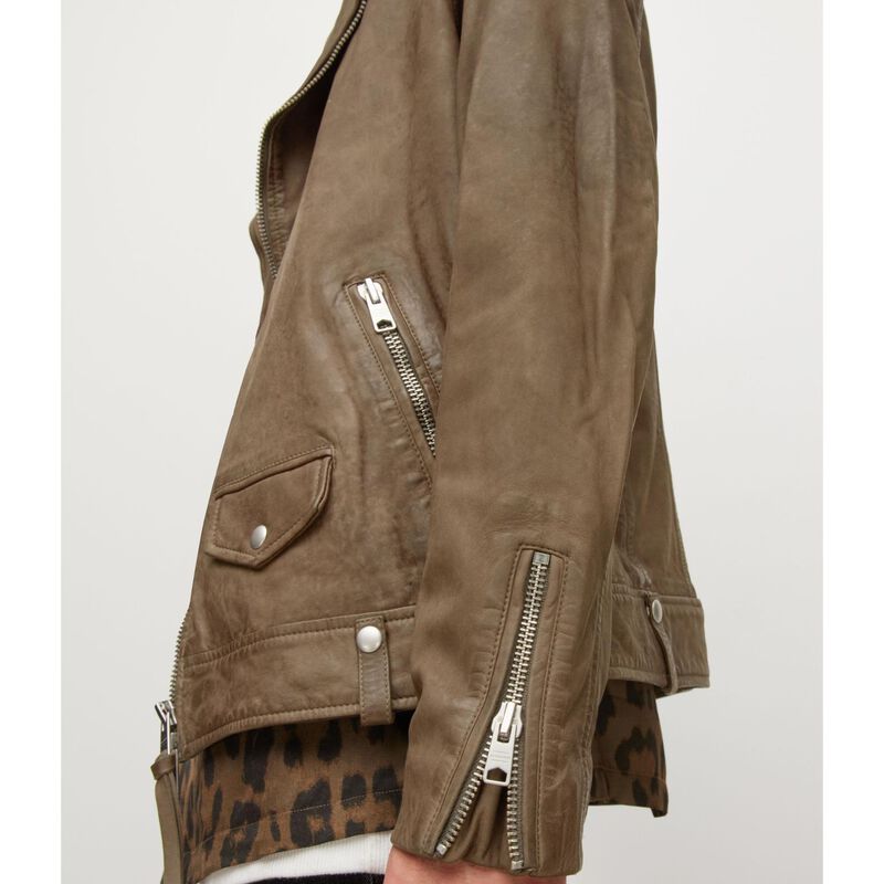 AllSaints Milo Leather Biker Jacket image number 2